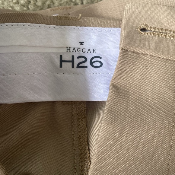 Haggar H26 Tan chino casual business flat front pants men size 34x30 - Picture 2 of 5